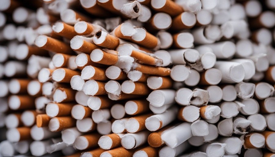 Объем розничных продаж сигарет и папирос уменьшился в 1,5 раза