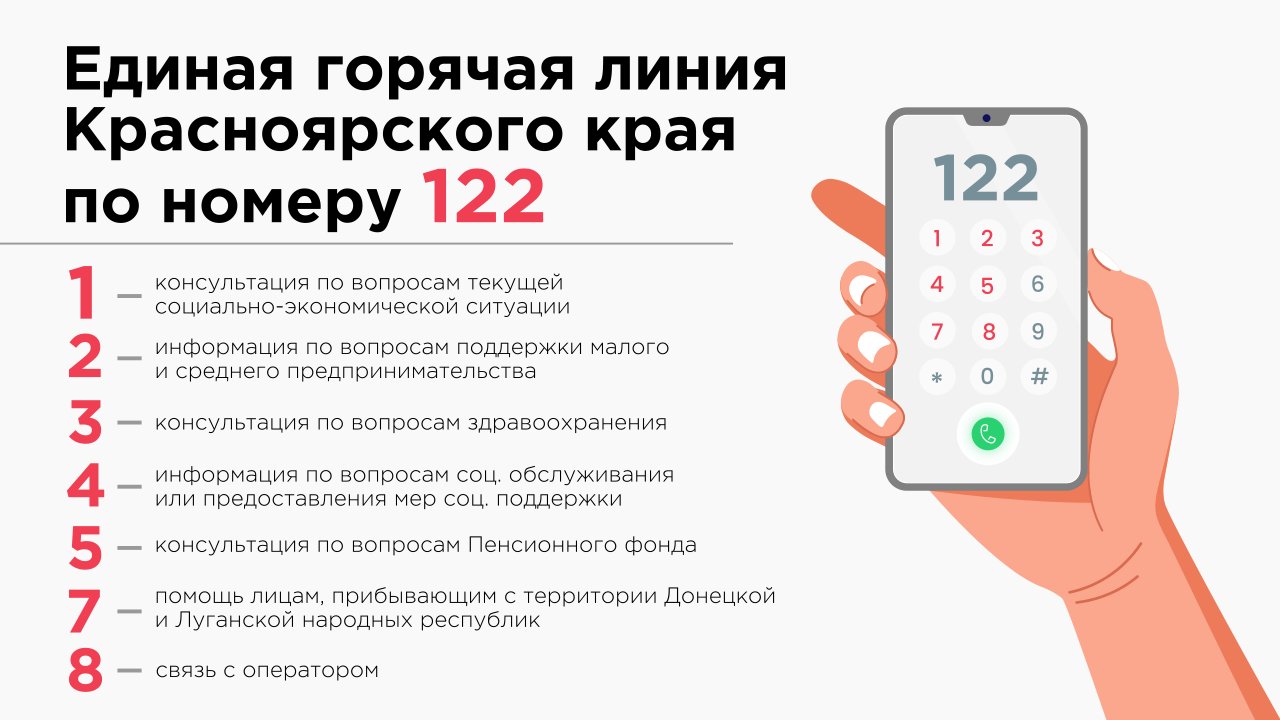 По номеру 122 можно узнать о текущей социально-экономической ситуации в крае