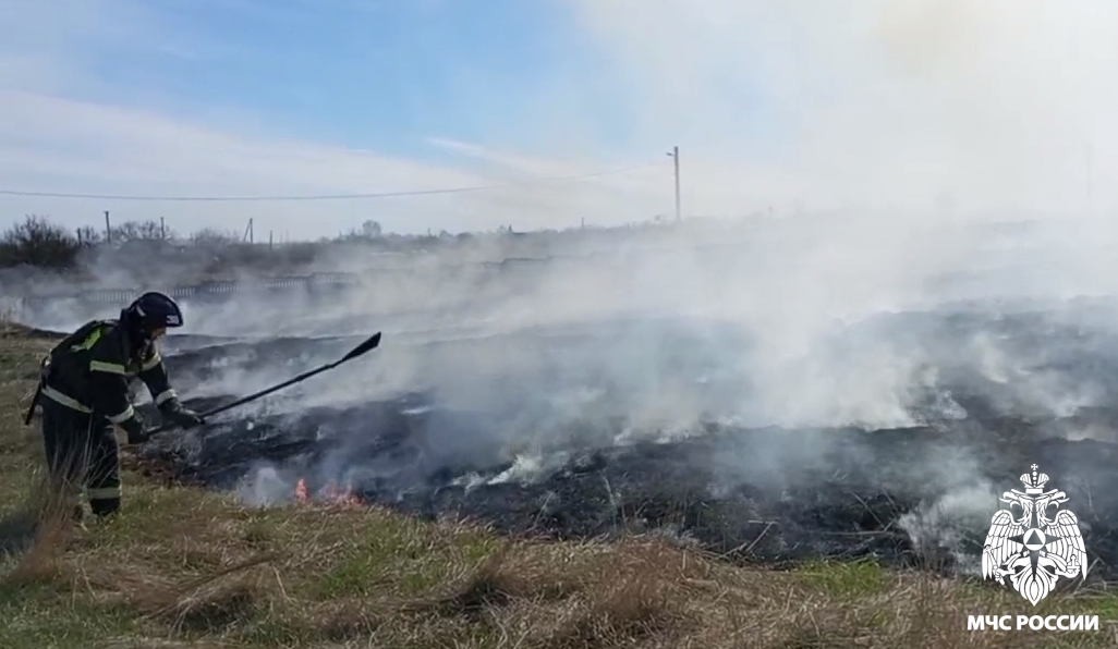 Запорожские пожарные успешно тушат палы травы