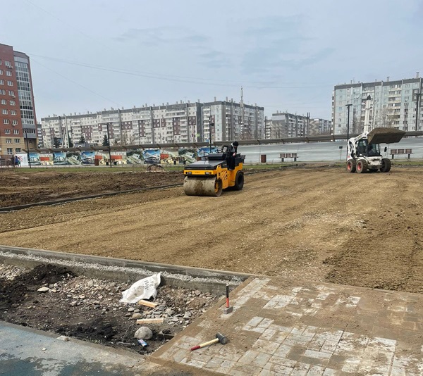 В Красноярске стартовало благоустройство скверов и набережных