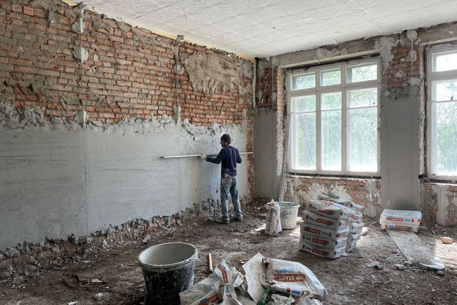 В школе №3 города Назарово идет капитальный ремонт